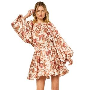 MISA Los Angeles Kara Balloon Sleeve Floral Mini Dress